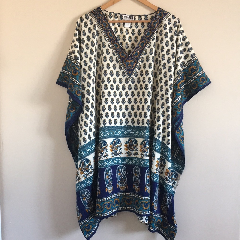 Boho Tunic Top Lounge Dress, One Size